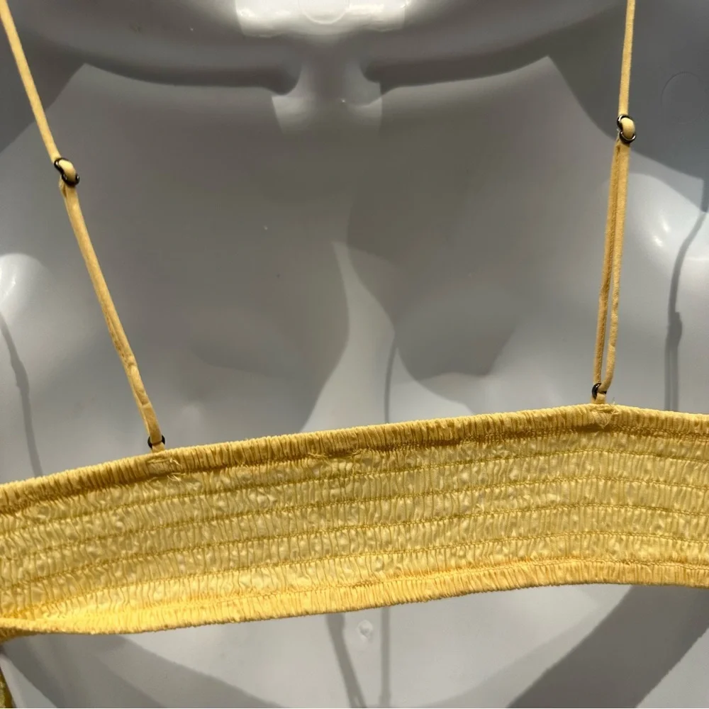 Free People Asteria Bralette Banana Cream Yellow Large New with Tag